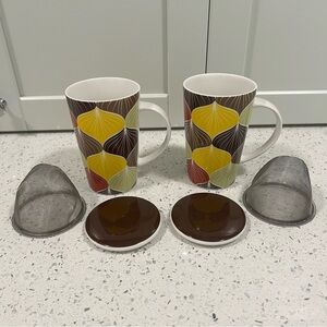 TEAVANA Starbucks Enlightened Chai Infuser Mugs | Gift | 2 Full Sets | 2014